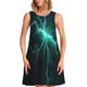 thumbnail image 1 of Easygdp Green Lightning Flash para Vestido Transpirable de Mujer, Vestido Suelto de Manga Corta con Pliegues y Bolsillos para el Verano, 1 of 7