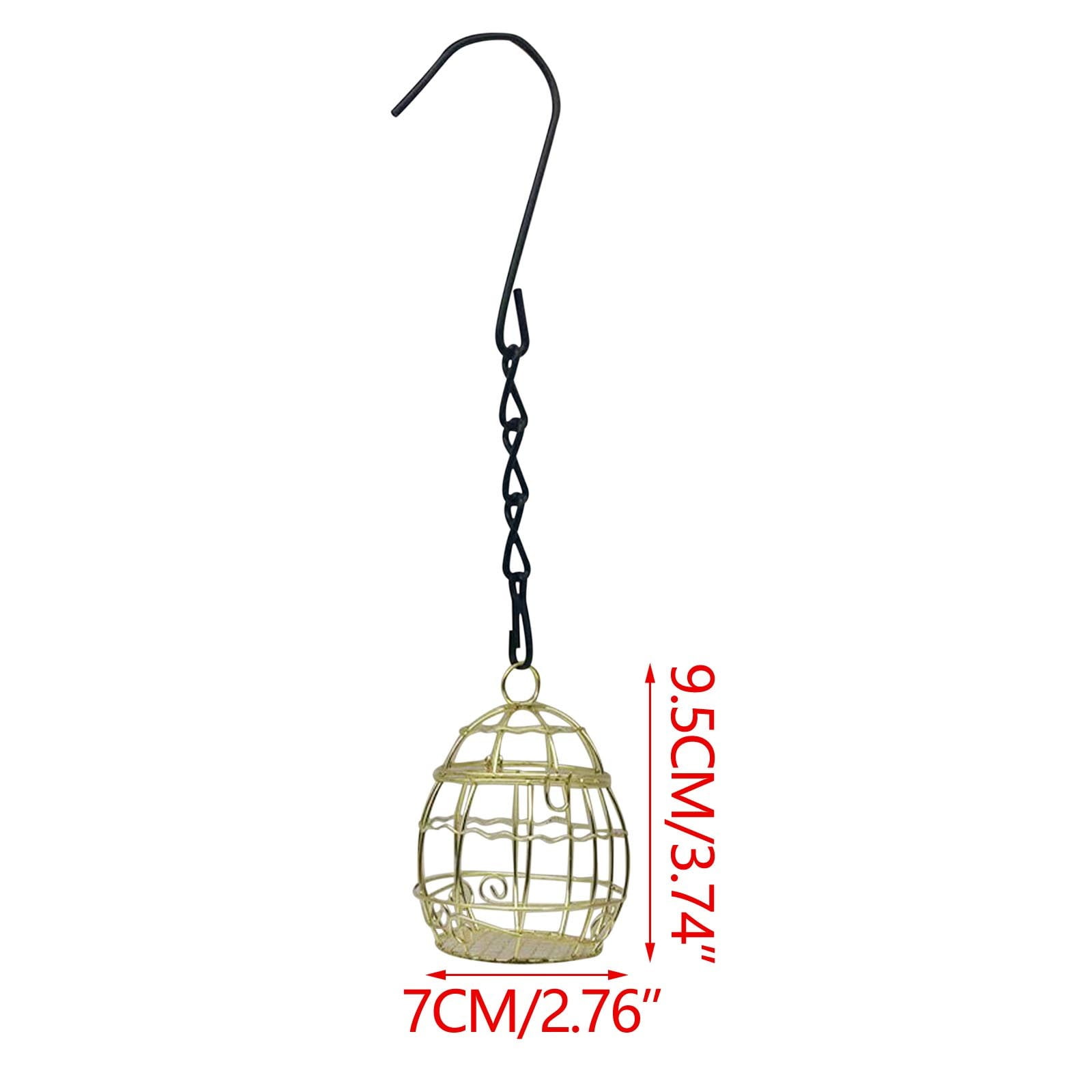 Hanging Birdcage Feeder 8 Pack, Metal Outdoor Bird Feeder, Bulk Spring Style for Garden Yard Patio Wild Bird Feeding
