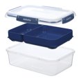 thumbnail image 4 of Sistema To Go Stax Leakproof Food Storage Containers, 2 x 1 L & 2 x 2.2 L, Airtight, Stackable, Easy Locking Clips, BPA-Free, Blue & Teal (Colour Not Selectable), 4 of 6