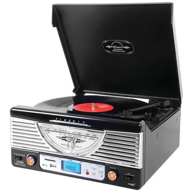 Pyle Home PTR8UBTBK Bluetooth Retro Vintage Classic Style Turntable