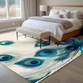 thumbnail image 4 of Non-Slip Rug Pad Rugs Abstract Peacock Feather Rectangle Area Rugs 5x7Ft Soft Carpet Pads for Living Room Kids Room, Realistic Animal Texture, 4 of 9