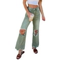 thumbnail image 1 of Kmbangi Jeans Évasés Taille Haute Classiques pour Femmes, 1 of 7