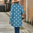thumbnail image 4 of Dasayo Open Front Womens Tops Trendy Sky Blue Fall Long Sleeve Lightweight Polka Dot Cardigans Tees for Women M, 4 of 7