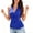 Blue, variant on Women's Elegant Solid Color Sleeveless Halter Top – Wrap Front Ruched Fitted Crop Top with Gold Buckle Asymmetrical Hem Black，L