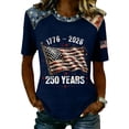 thumbnail image 2 of 250th Anniversary USA Shirt Casual 250 Years Of Freedom T Shirt Short Sleeve Tshirts Patriotic Shirts Tops, 2 of 4
