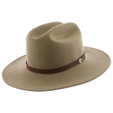 Route 66 Crushable Wool Felt Cattleman Western Hat - L - Mushroom