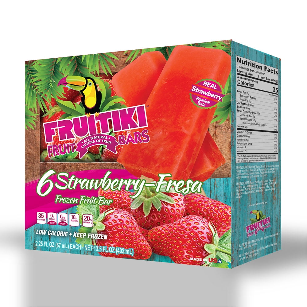 Fruitiki Fruit Bars Strawberry Ice, 6 ct, 2.25 oz