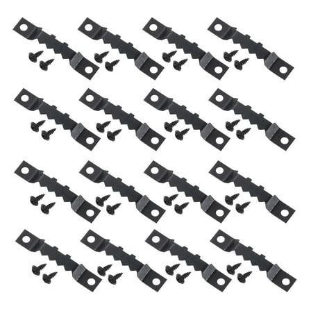 16Pcs Picture Hangers, Double-Eerration Frame Back Fasteners with Screws, Black