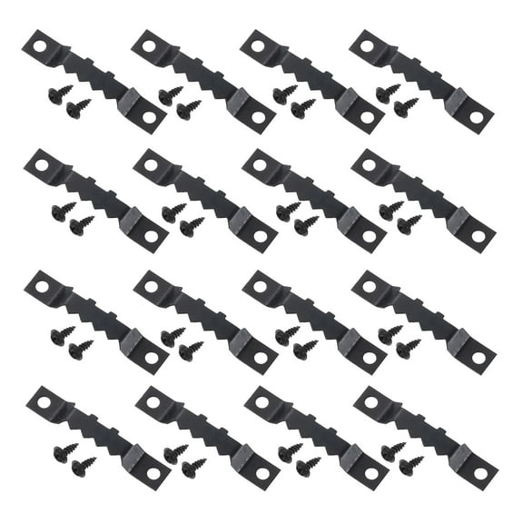 16Pcs Picture Hangers, Double-Eerration Frame Back Fasteners with Screws, Black