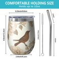 thumbnail image 5 of 12oz Stemless Wine Tumblers Pioneer Flower and Bird Vacuum Insulated Stainless Steel Travel Tumbler Cups Mug with Lid and Straw for Champaign,Cocktail,Beer with Cleaning Brush, 5 of 5