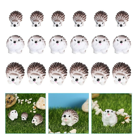 Raindrops  18 Pcs Hedgehog Garden Outdoor Statue Simulation Ornaments Child