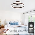 thumbnail image 5 of 20" Coffee Brown Reversible Flush Mount Ceiling Fan with Remote Control, APP Control 6-Speed Low Profile Ceiling Fan with Dimmable Light, 5 of 10