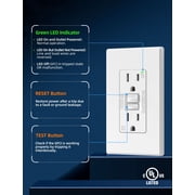 Hyper Tough 15 Amp White GFCI Outlet, Tamper Resistant, Self-Testing, Impact Resistant, Easy Installation