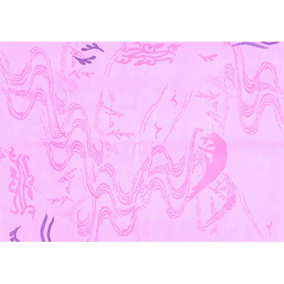 Ahgly Company Indoor Rectangle Abstract Purple Modern Area Rugs, 2' x 4'