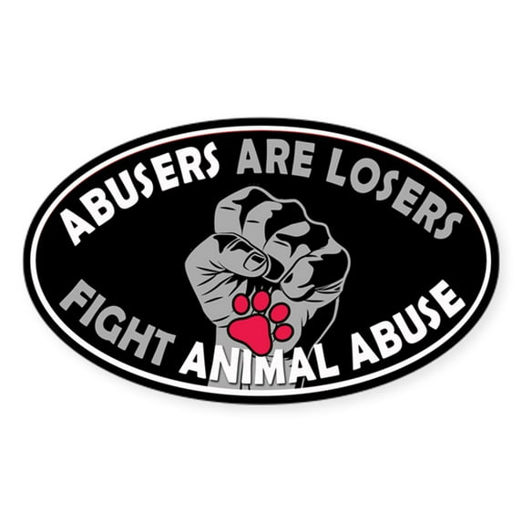 CafePress - Abusers Are Losers Oval Sticker - Sticker (Oval)