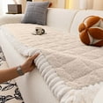 thumbnail image 4 of XiYing Winter Sofa Cushion Cover, Fixed Non-Slip, Thick Fleece Lining, Quilted, for Straight Couches, Polyester, 120X60Cm, 1 Piece, 4 of 7