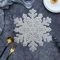 thumbnail image 5 of Dmlowu Snowflake Christmas Place Mats - Round Christmas Placemats for Dining Table, Non-Slip Table Mats for Party Holiday Decor, 17x17" Christmas Decorations Winter Placemats, 5 of 6