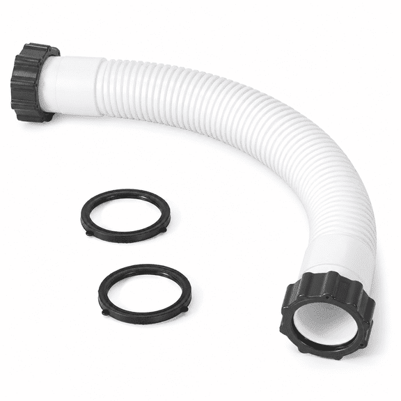 16 Inch Pool Pump Hoses for Above Ground Pools 1.5" Diameter Sand Filter Pump Hoses, Filter Interconnecting Tubes Replacement Parts(White)