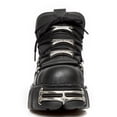 thumbnail image 3 of New Rock M-106-VS1 Unisex Metallic Black Vegan Leather Gothic Punk Rock Boots 40, 3 of 6