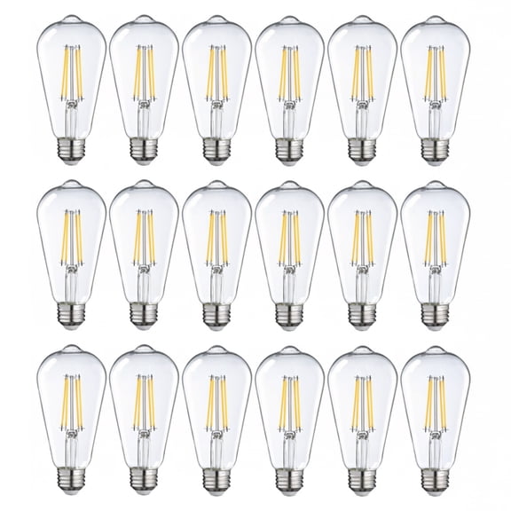 18 Pack ST19 LED Bulb, Dimmable, 7W(75W Equivalent), Vintage Edison Filament Light Bulb, 2700K Soft White, E26 Medium Base