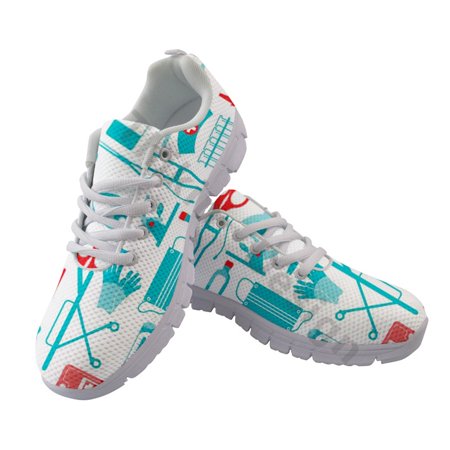 

Pink Zapatillas Sneakers Cartoon Nurse Print Female Custome Logo Trainer Shoes Fashion Breathable Soft Women Casual Shoes 2021