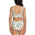 thumbnail image 3 of Wukai Travel1 Women's Bikini Set Two Piece,wimsuit High Waisted V Neck Twist Front Adjustable Spaghetti Straps Bathing Suit-Medium, 3 of 7