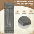 thumbnail image 6 of Topcobe 36 x 11 Inch Farmhouse Paulownia Wood Window Shutters Set of 2 for Windows, Indoor Decor for Home-Dark Gray, 6 of 7