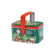thumbnail image 2 of Horivan Christmas Tin Box Portable Snack Container with Handle Festive Holiday Candy Storage for Party Favors Reusable Metal Gift Packaging, 2 of 6