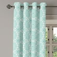 thumbnail image 2 of Ambesonne Mandala Grommet Curtain, Oriental Swirls, 50" x 96", Aqua and White, 2 of 6