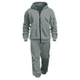 thumbnail image 6 of 2 Piece Boys Zip Up Athletic Sweatsuit Hoodie Jacket and Joggers Sweatpants Lightweight Fleece Sportswear Set for Kids (Grey, 6-7 Years), 6 of 6