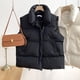 thumbnail image 2 of Gibobby Chalecos casuales para mujer, Chaleco Capitonado de Mujer con Bolsas Laterales y Cierres, Moderno y Juvenil.(Negro,XG), 2 of 4
