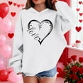 thumbnail image 5 of Girls White Valentine Hoodie with Love Heart Design, Cute Oversized Pullover for Kids, Soft Lightweight Polyester Hoodie for Teens and Everyday Casual Wear,Size 9 T, 5 of 8