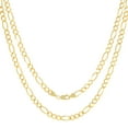 thumbnail image 2 of Nuragold 14K Real Yellow Gold Solid Figaro Link Chain Necklace 16"-30" (1.2mm-9.5mm) Italian Jewelry for Men & Women, 2 of 27