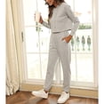thumbnail image 3 of Chándal con capucha y cordón, manga larga, top corto, pantalones casuales, chándal para mujer, 3 of 6