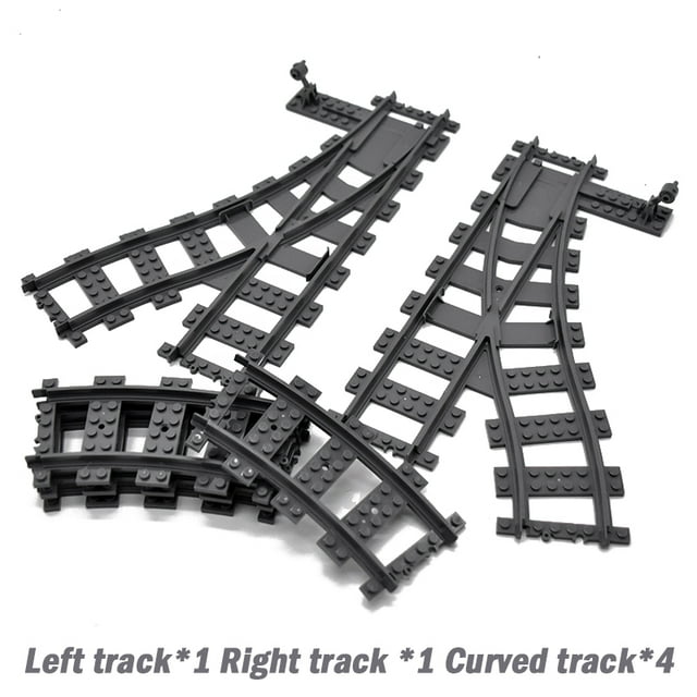 City Trains Flexible Tracks Forked Straight Curved Soft Rails Track Switch Building Block Bricks Kids DIY High-tech Creative Toy,Stytle A