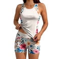 thumbnail image 4 of Mceream Women's Conservative Two-Piece Swimsuit Set with Padded Bra Sleeveless Round Neck Two-Piece Casual Printed Swimsuit Multicolor M, 4 of 9