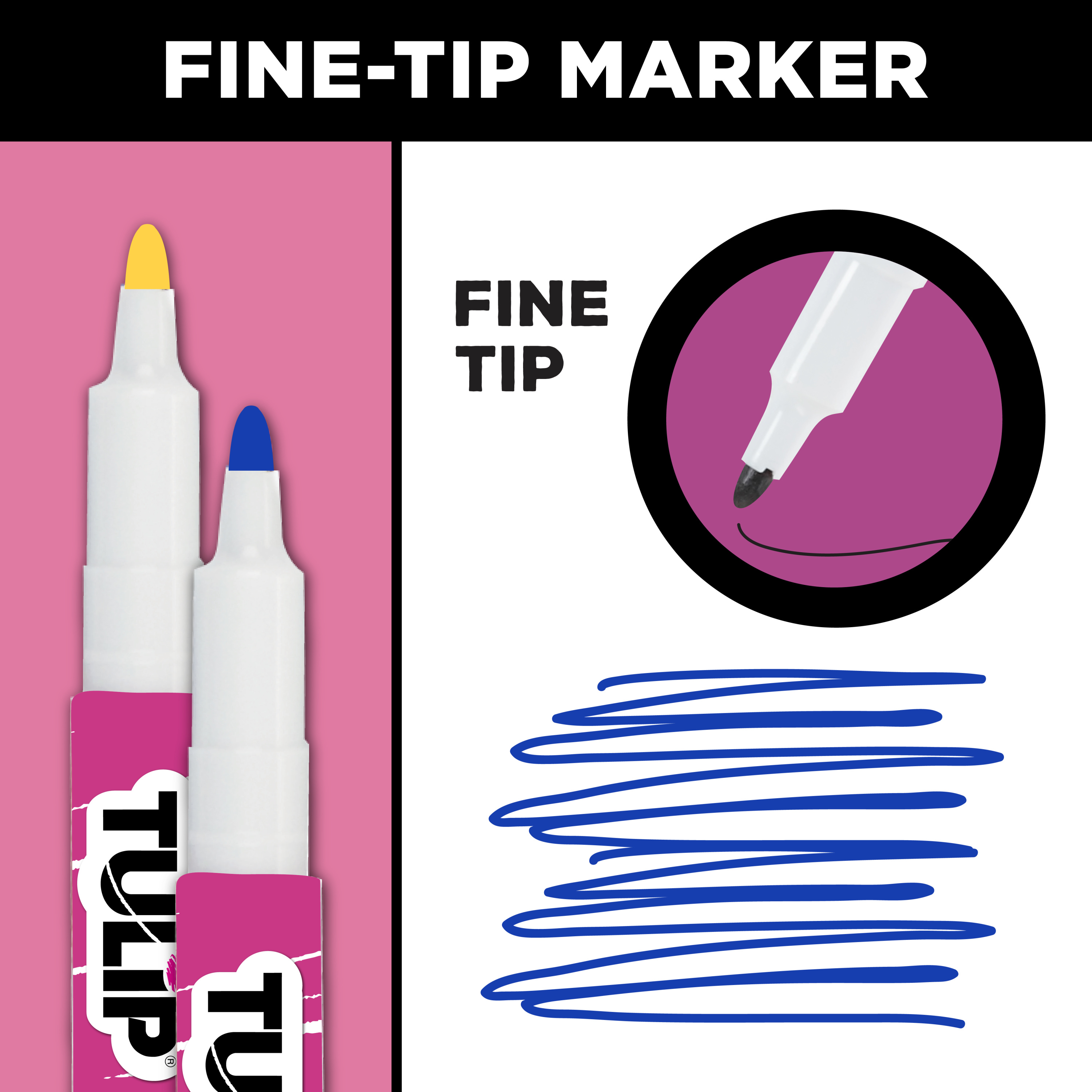 Tulip Fine Tip Fabric Markers, 12-Pack Rainbow photo 5