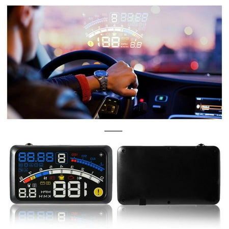 5.5" Car HUD Heads Up Display II/EU /Fuel/RPM/Temp/ Screen Auto Gauge