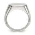 thumbnail image 3 of White Stainless Steel Ring Band Signet Polished Square, 3 of 6