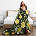thumbnail image 5 of Kll Fleece Blanket Plush Throw Blanket Lemon Fruits Flowers Leaves,Soft Fuzzy Cozy Flannel Blanket For Couch Sofa Bed.(40"X30"), 5 of 9