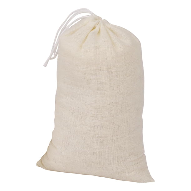 Bolsas de muselina con cordón (paquete de 60) - 3x4 pulgadas, algodón sin blanquear, reutilizables - para colar sopa, bolsas de té, caldo casero