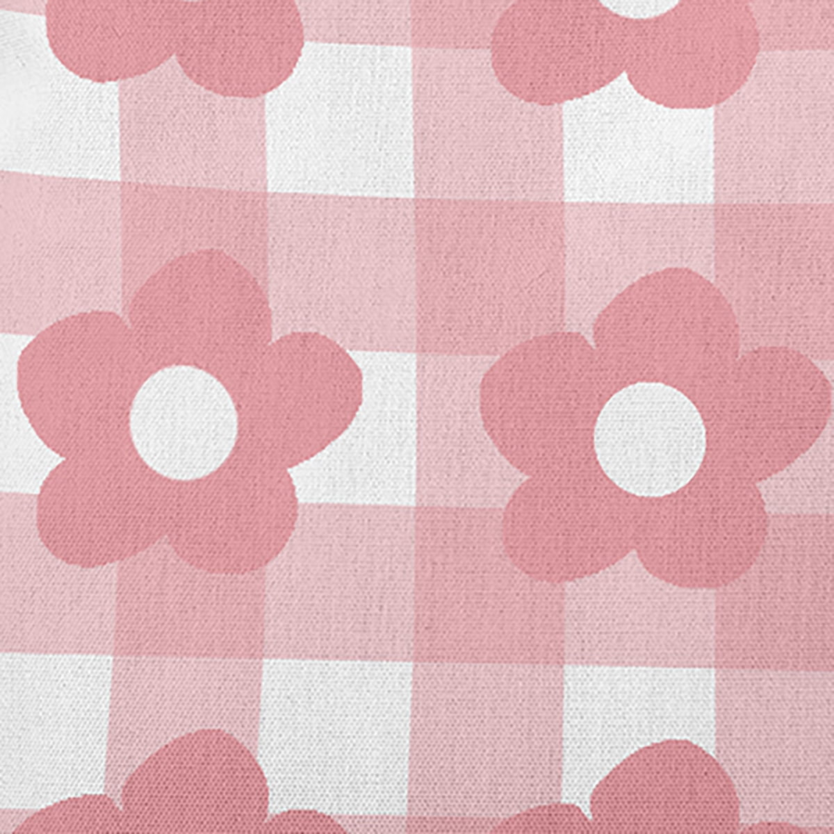 20" x 14" Simply Daisy Flowers on Gingham Polyester Indoor/Outdoor Pillow, Pink Icing Qty 1