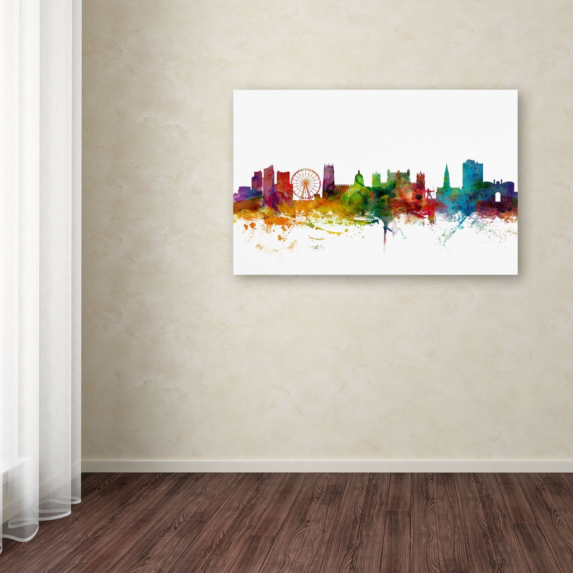 Trademark Fine Art "Nottingham England Skyline II" Canvas Art by Michael Tompsett