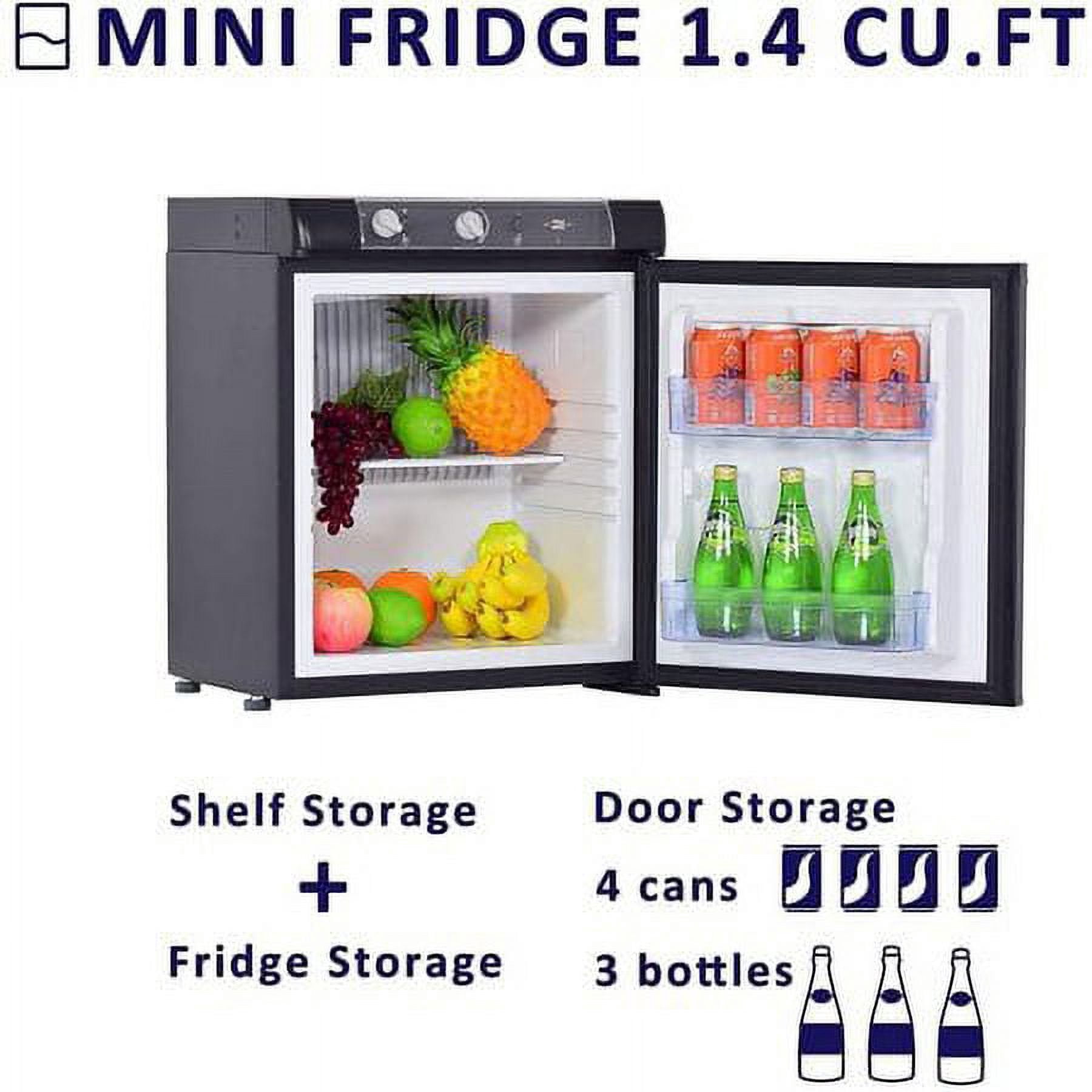Clearance Smad 3 Way Propane Rv Refrigerator 1.4 Cu.ft, Compact Camper 12 V/110V/Gas LPG Fridge, for Rv, Garage, Black