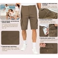 thumbnail image 5 of TRGPSG Men's Camo Multi-Pocket Relaxed Fit Casual Shorts,Outdoor Camouflage Twill Cargo Shorts 11" Inseam(No Belt),Deep Khaki 34, 5 of 8