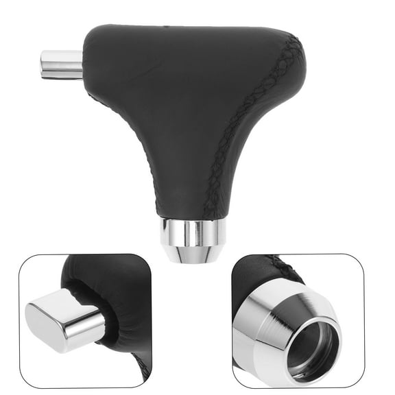 Soimiss Durable Automatic Gear Knob in Black PU and Metal for Car Interior Upgrade