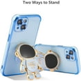 thumbnail image 3 of for iPhone 13 Case Cute 6D Astronaut Case with Stand Function Luxury Plating Case Cover Slim Fit Soft TPU Shockproof Bumper Protective Electroplated Case for Girls Boys,6.1 inch,Blue, 3 of 12