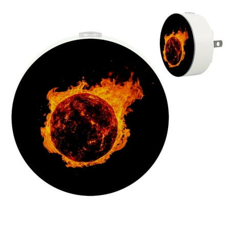 

LED Night Light Lamp with Smart Sensor Dusk to Dawn Sensor 2-Pack for Bedroom Bathroom Hallway White 0.5W Plug-in Fire Flame Football Sport Art