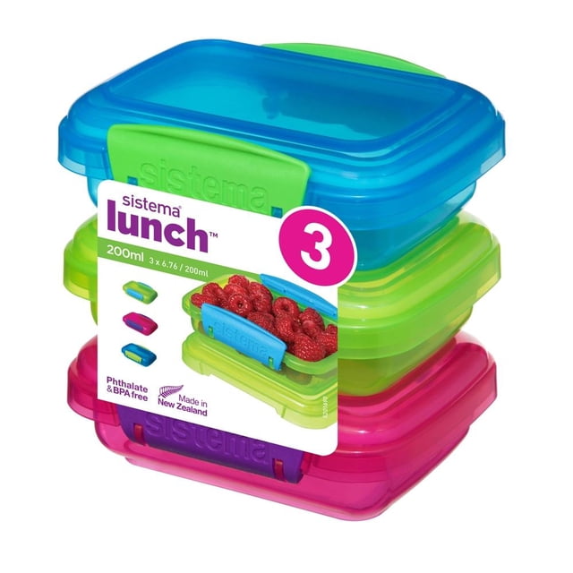 Juego de Recipientes Herméticos Sistema Plastics 3 Piezas 200 ml