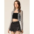 thumbnail image 2 of Disfraz de Halloween chaqueta corta con cremallera Allegra K Color plata M, 2 of 6